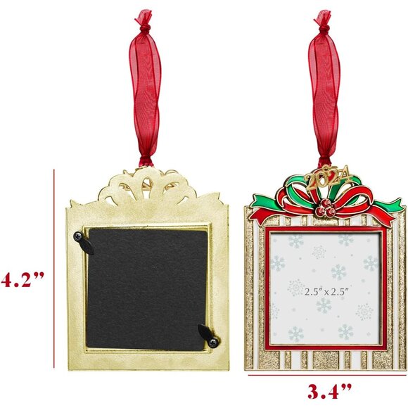 🆕Christmas Tree Ornament Picture Frame Holiday Keepsake Home Decor Pendant Gift - Picture 3 of 7
